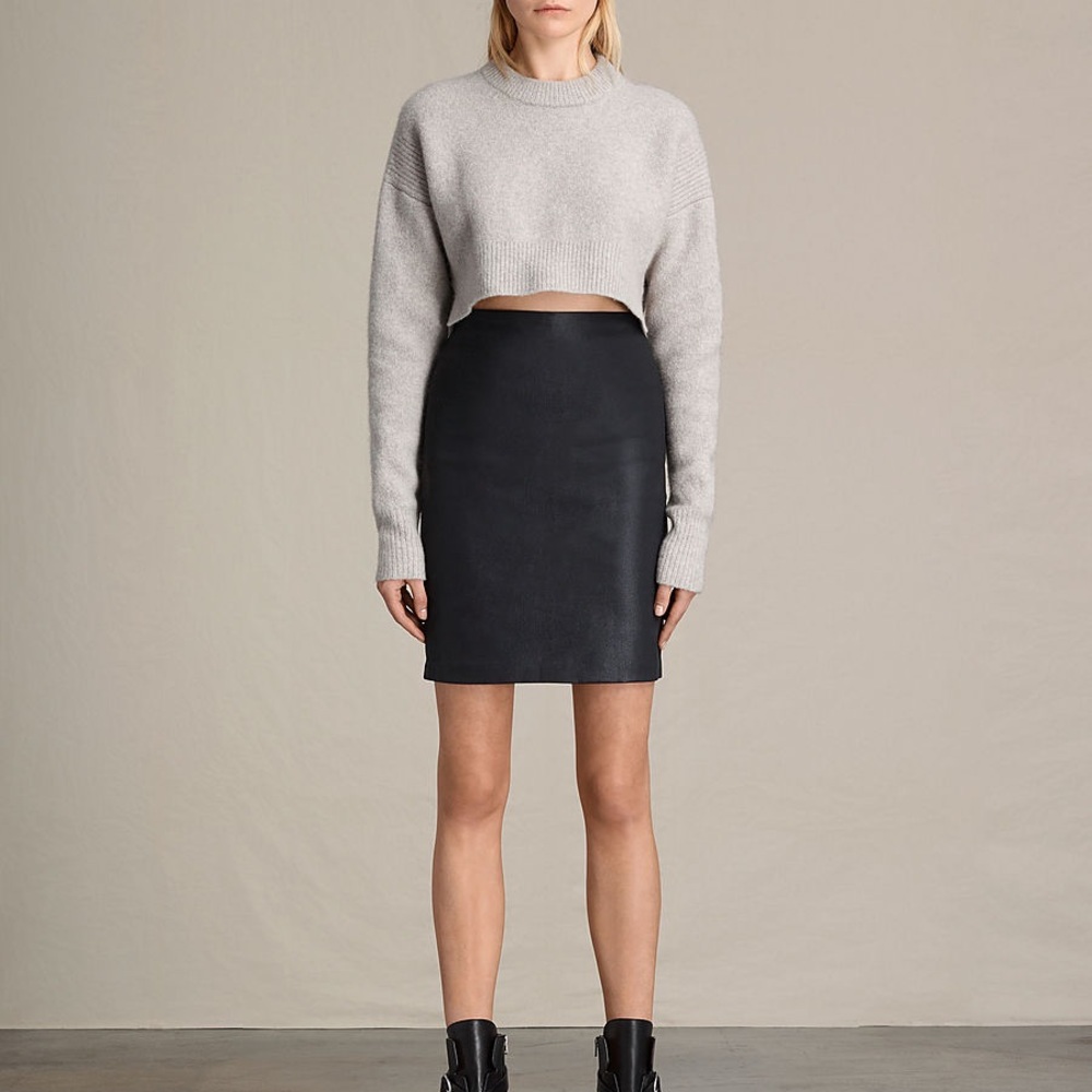 All Saints Metal Pencil Skirt High Waist NWT